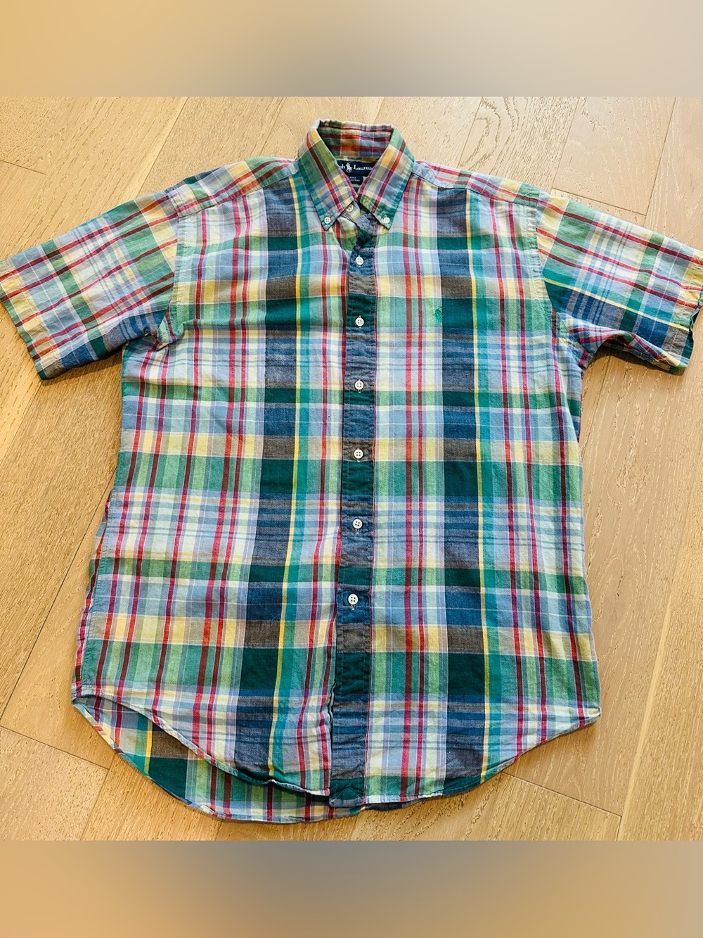 Ralph Lauren Multi-Color Plaid Short-Sleeve Button-Down Shirt